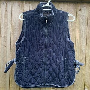 Banana Republic Blue Velvet Quilted Vest